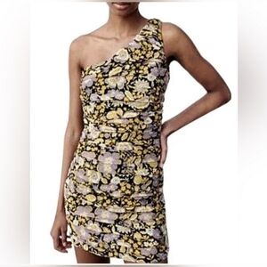 NWOT ZARA Floral One Shoulder Mini Dress size XS